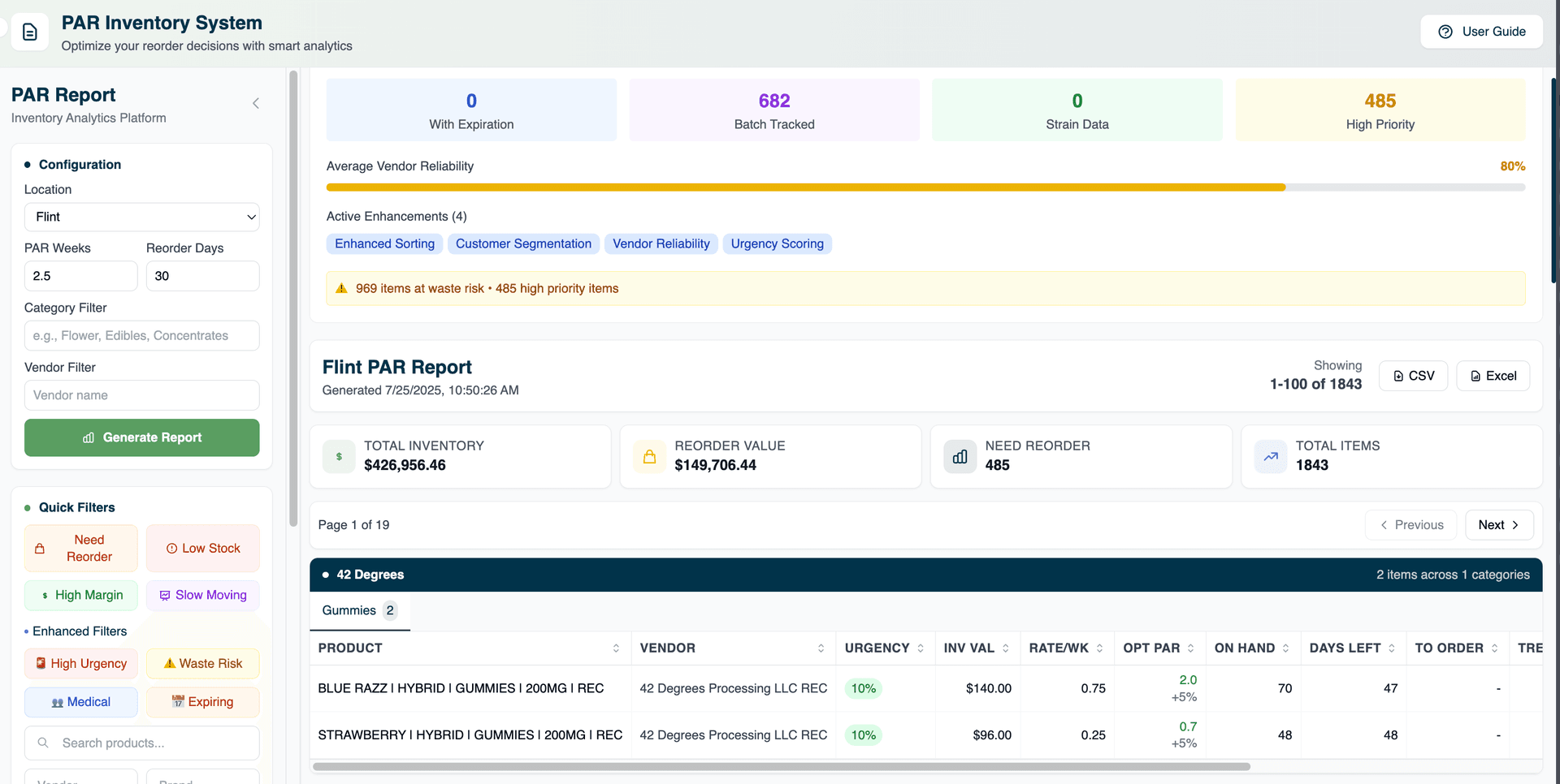 PAR Inventory Management App Interface